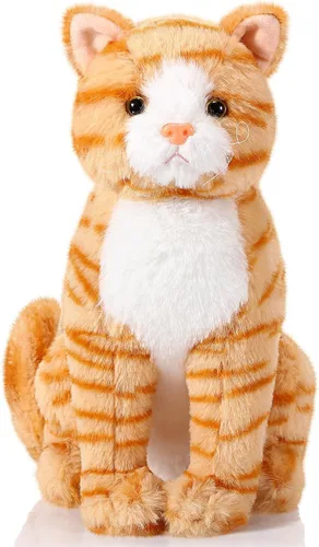 Vista 9 de Libima Peluche de gato negro de Halloween de 13 pulgadas, animal de peluche realista de gato suave y lindo, almohada de juguete, regalos para niños