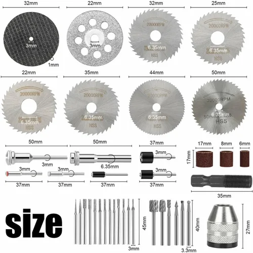 Vista 2 de Kit de herramientas rotativas universales de 146 piezas, amoladora eléctrica, lijadora, pulidora, accesorios de taladro, conjunto de herramientas