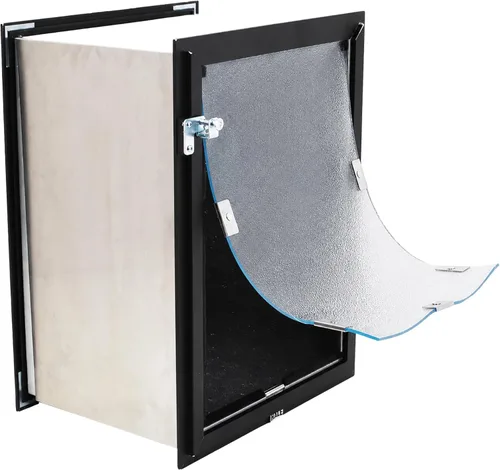 Vista 10 de Hale Pet Door Modelo de pared Puertas para gatos y perros Túnel ajustable que se adapta a paredes de hasta 10 pulgadas de ancho Solapas