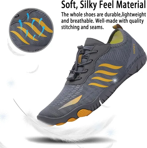 Vista 5 de MAQLPC Zapatos de agua para hombres y mujeres, zapatos acuáticos de secado rápido, para hombres y mujeres, zapatos de natación para senderismo