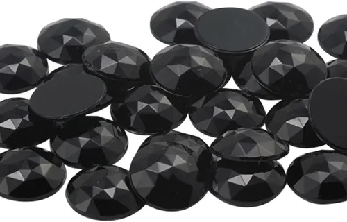 Vista 10 de Joyas de diamantes de imitación acrílicos redondos con parte trasera plana de 0.709 in, adornos de gemas de plástico para cosplay, disfraces