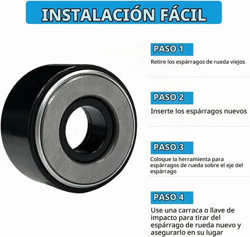 Vista 4 de Instalador de pernos de rueda, herramienta de instalación de pernos de rueda 22800 compatible con la mayoría de los pernos de rueda de camiones