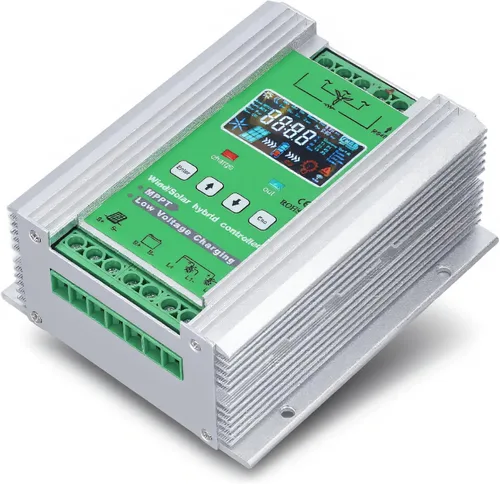 Vista 10 de Controlador solar de viento MPPT de 2000 W para viento de 0 a 1000 W con sistema de panel solar de 0-1000 W, controlador MPPT Boost con función