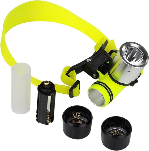 Vista 6 de LUXNOVAQ Linterna subacuática para buceo, súper brillante, 1800 lúmenes, linterna de buceo LED, IPX8 impermeable, 3 modos, linterna de buceo