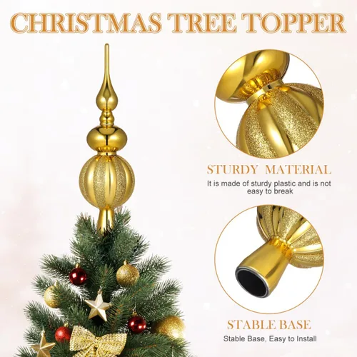 Vista 3 de Artibetter Estrella Brillante para Árbol de Navidad Remates de Árbol de Navidad Pintados a Mano Decoración Superior de Plástico para Temporada