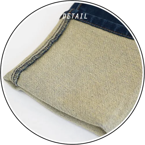 Vista 3 de Ethanol Pantalones de mezclilla súper cómodos, rectos, tejido elástico de elastano con cinco bolsillos.