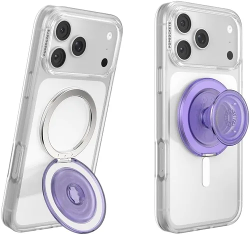 Vista 8 de PopSockets Agarre Kick-Out para MagSafe, Kickstand- Knurl Gunmetal Moleteado Gunmetal