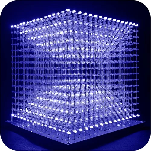 Vista 9 de Mini 3D Led Cube DIY Kit de Electrónica Kit de Proyecto de Soldadura (3D16MINI-ALLBLUE-KIT)