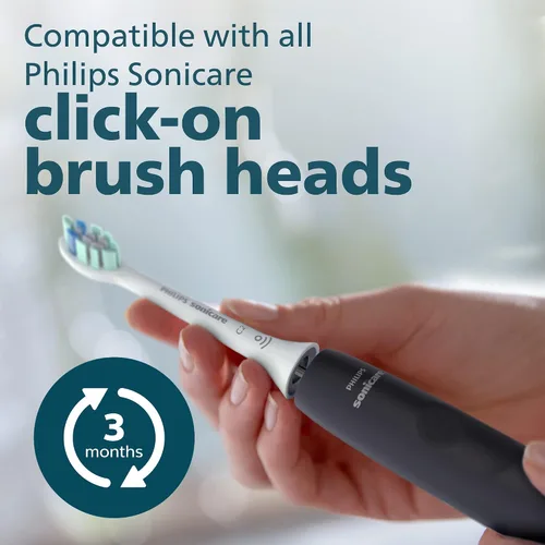 Vista 11 de Philips Sonicare 4100 Cepillo de dientes eléctrico recargable, negro, con cabezales de repuesto originales Philips Sonicare Optimal para control