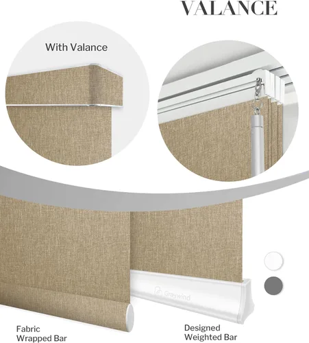 Vista 5 de Graywind - Paneles deslizantes manuales 100% opacos con control de varilla, persianas de privacidad para ventanas de patio, puertas corredizas