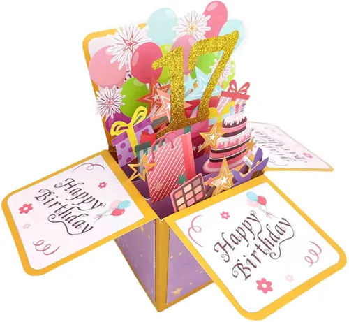 Vista 15 de Asmallgf Tarjeta Emergente Feliz 10 Cumpleaños para Hija Sobrina, Mejor Regalo de Cumpleaños para Niña Niño de 10 Años, Dulces Decoraciones