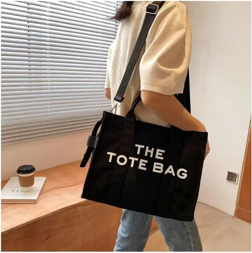 Vista 5 de GLOD JORLEE Bolso de mano para mujer, bolso cruzado de lona de moda (negro), Negro