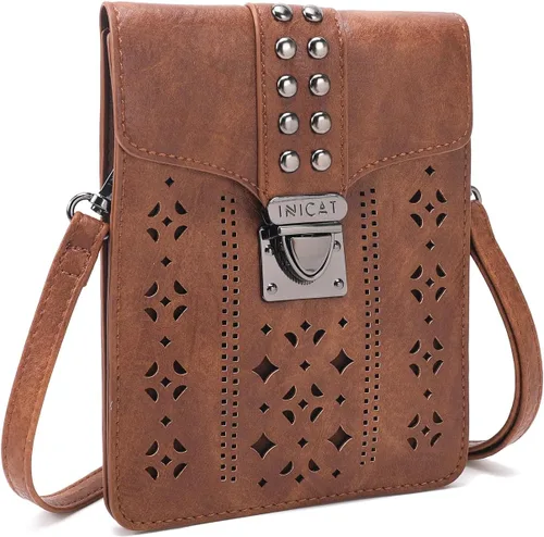 Vista 14 de INICAT Bolsos cruzados pequeños para mujer de piel sintética para teléfono 026 Caqui