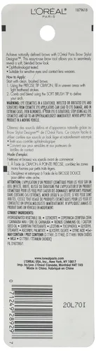Vista 3 de L'Oréal Paris - Lápiz de cejas de diseñador para cejas, color castaño oscuro, 0.045 onzas