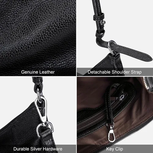 Vista 7 de Over Earth Bolso Hobo de cuero genuino para mujer, bolsos cruzados