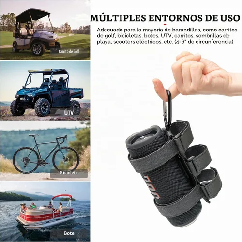 Vista 5 de Soporte de altavoz portátil para altavoces Bluetooth inalámbricos con circunferencia de 7.5''-12.5'', correa ajustable impermeable, soporte