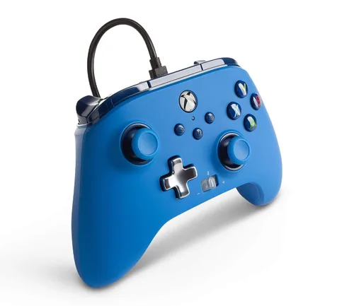 Vista 3 de PowerA Enhanced Wired Controller for Xbox - Blue Gamepad Wired Video Game Controller Gaming Controller Xbox Series XS Xbox One - Xbox Series X