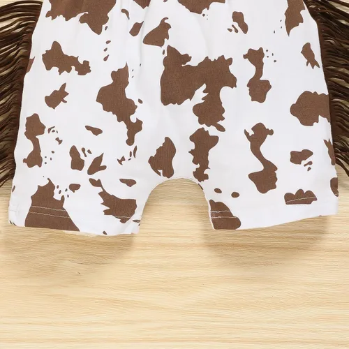 Vista 6 de GRNSHTS Ropa Divertida de Primer Cumpleaños para Bebé Niño Mameluco con Pajarita Body Conjuntos para Sesión de Fotos con Pastel marrón (Cow Brown)