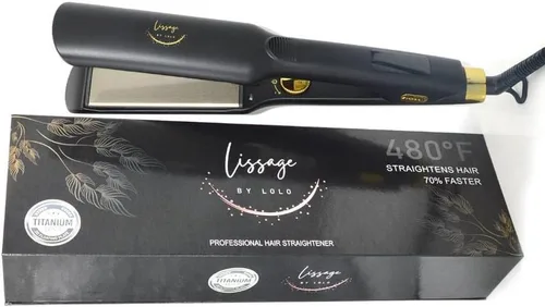 Vista 3 de Plancha de pelo profesional de 1.5 pulgadas, plancha plana de titanio ajustable hasta 450 °F