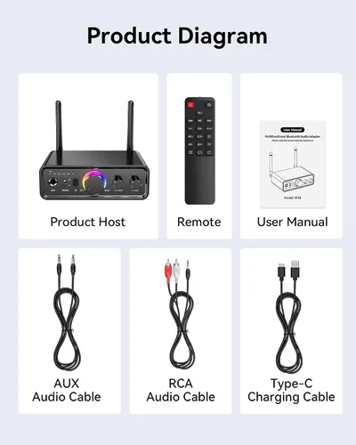 Vista 9 de Receptor transmisor de audio Bluetooth 5.3 para TV Home Stereo, adaptador inalámbrico Bluetooth de baja latencia y audio HD, compatible con USB