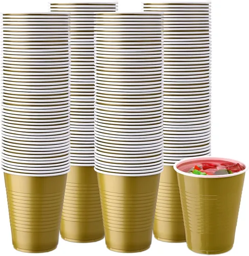 Vista 7 de Zopeal 200 vasos de plástico a granel desechables de 18 onzas, vasos de plástico duro para bodas, fiestas, copas de vino, bebidas elegantes, bebidas