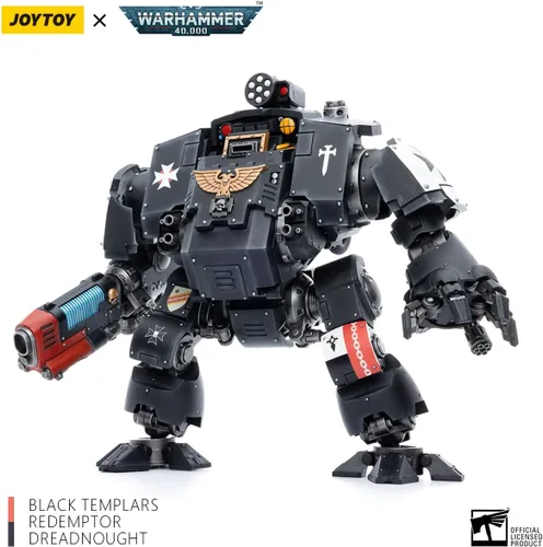 Vista 2 de Joytoy Warhammer 40K 1/18 Figuras de acción Joy Toy Mecha Black Templars Redemptor Dreadnought