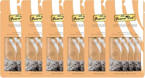 Vista 38 de Fussie Cat Golosinas prémium para gatos en puré de atún, golosinas para lamer, 3 paquetes de tubos de 4 a 0.5 onzas, (12 tubos en total), variedad