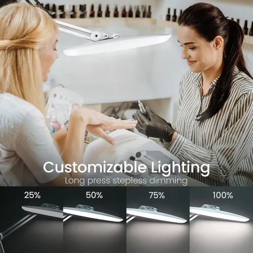 Vista 3 de Lámpara LED de escritorio de 1600 lúmenes, 24 W, lámpara de trabajo de arquitecto súper brillante de 20 pulgadas, 3 modos de luz, atenuación