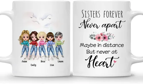 Vista 12 de GOSSBY Taza personalizada (2 Sisters) ¡Aparentemente somos problemas cuando estamos juntos, quién sabía! Taza personalizada para mejor amiga