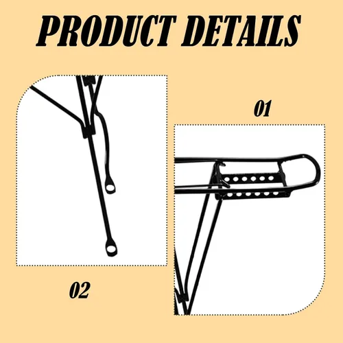 Vista 4 de Portabicicletas para niños, acero, accesorios fáciles de instalar, reemplazo directo, portaequipajes resistente, portaequipajes