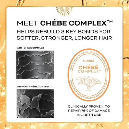 Vista 3 de Chéribé Acondicionador suavizante para el cabello, complejo Chebe + aceite de ricino, acondicionador fortalecedor promueve el crecimiento