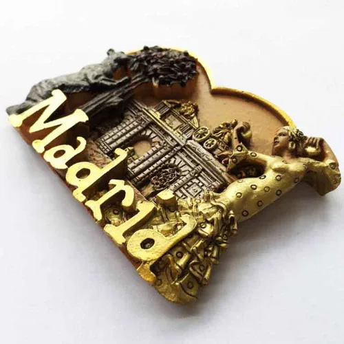 Vista 4 de 3D oso y árbol de fresa Madrid España imán de nevera regalo regalo hogar y cocina decoración etiqueta magnética, Madrid España imán refrigerador