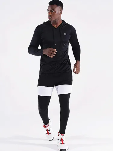 Vista 7 de Neleus - Camiseta deportiva de manga larga con capucha para hombre, ideal para correr