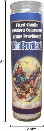 Vista 4 de Vela religiosa de cristal - Blanco - Tiempo de combustión de 7 días