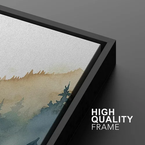 Vista 5 de MUDECOR Lienzo enmarcado para pared, juego de arte de acuarela pastel, bosque de pinos, naturaleza silvestre, ilustraciones modernas, decorativas