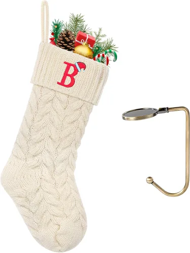 Vista 43 de Botas de Navidad personalizadas, iniciales personalizadas, 18 pulgadas, botas de Navidad tejidas con letras para colgar en la chimenea, botas
