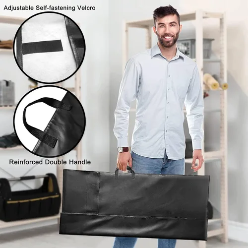 Vista 4 de Bolsa de almacenamiento acolchada para hojas de mesa, paquete de 2, cubierta de hoja de mesa con cierre de velcro ajustable y asa, bolsa