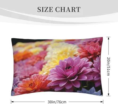 Vista 2 de Juego de 2 fundas de almohada, fundas de almohada de tamaño Queen con diseño de flores arcoíris para cabello y piel, fundas de almohada súper suaves