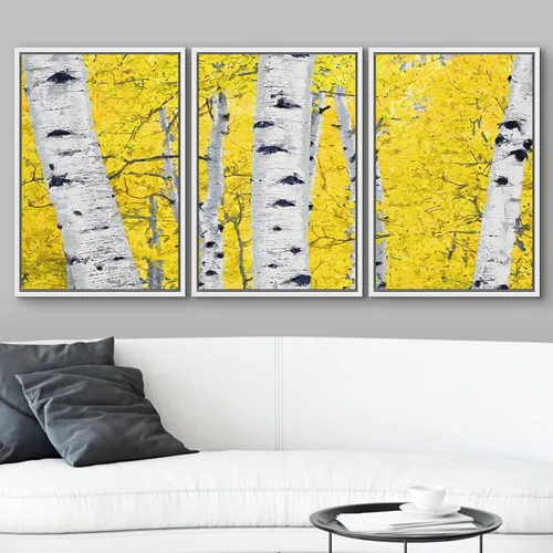 Vista 299 de wall26 Lienzo enmarcado para pared, juego de arte de acuarela pastel, paisaje rural, ilustraciones con formas abstractas, arte moderno, decorativo