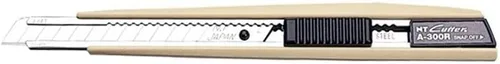 Vista 8 de NT Cutter - Cuchillo multiusos de agarre de aluminio fundido a presión de serie Premium Evolution PMG con bloqueo automático, hoja negra extra