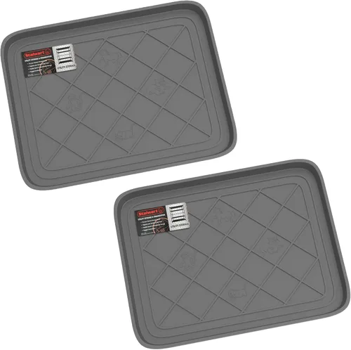 Vista 9 de Alfombrilla o bandeja para botas, de Stalwart, ecológica, 30 x 15 pulgadas, tamaño grande, negra, Negro