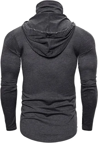Vista 2 de Mens ChristmasHalloween Shirt - Skeleton Sweatshirt Graphic Design, Long Sleeve Hoodies Drawstring Pullover Tops