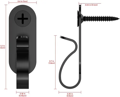 Vista 4 de Lewufe Ganchos Colgadores para Luces de Cadena, Clips de Luces de Acero Inoxidable, Ganchos de Tornillo para Exteriores para Fiestas de Navidad Negro