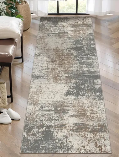 Vista 11 de Ciicool Alfombra moderna abstracta de 2 x 3 pulgadas, lavable, pequeña, antideslizante, de pelo bajo, alfombra de entrada plegable para cocina