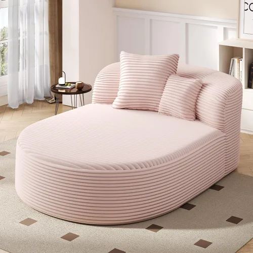Vista 12 de Quarte Modern 51.6" Indoor Oversized Chaise Lounger, Upholstered Sleeper Boneless Sofa Couch with Two Supportive Pillows for Living Room Bedroom