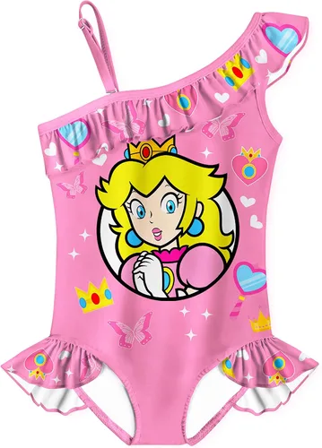 Vista 3 de FLUTTERII Traje de baño de princesa para niñas pequeñas, bikini de una pieza, traje de baño de dibujos animados