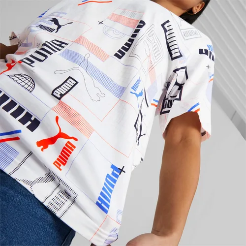 Vista 7 de PUMA Camiseta estampada clásica para mujer, blanco-AOP, Blanco-aop
