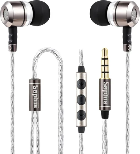 Vista 4 de Sephia SP3060VC - Auriculares con cable y micrófono, auriculares intrauditivos con graves profundos y aislamiento de ruido, controladores de 10mm