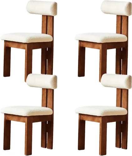 Vista 8 de Sillas de comedor modernas tapizadas, sillas de cocina con marco de madera maciza, silla de sala de estar, cómodo soporte de respaldo alto para sala