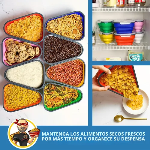 Vista 9 de El Paquete de Pizza Perfecto™ - Contenedor Reutilizable de Almacenamiento de Pizza con 5 Bandejas de Servicio Aptas para Microondas - Contenedor